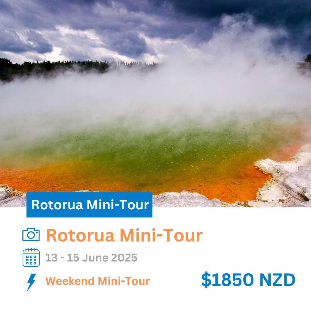 Rotorua Mini Tour 2025. New Zealand Photo Tours
