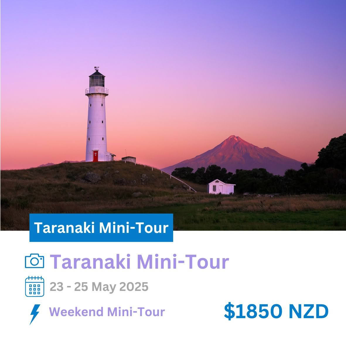 Taranaki Mini Tour 2025. New Zealand Photo Tours